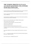 THE NURSING PROCESS &lpar;32-37&rpar; & 38 ACCURATE QUESTIONS AND ANSWERS WITH SOLUTIONS 2024