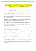 Sociology 101 Exam 3 Final Exam WVU Questions and Answers A&plus; graded 100&percnt; Pass&excl;&excl;&excl;