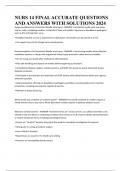 NURS 14 FINAL ACCURATE QUESTIONS AND ANSWERS WITH SOLUTIONS 2024