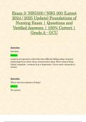 Exam 3&colon; NSG300 &sol; NSG 300 &lpar;Latest 2024 &sol; 2025 Update&rpar; Foundations of Nursing Exam &vert; Questions and Verified Answers &vert; 100&percnt; Correct &vert; Grade A - GCU