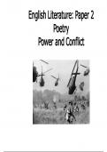 POWER AND CONFLICT POETRY ANTHOLOGY - GCSE AQA SPEC - GRADE 9 - FULL ANNOTATIONS OF EACH POEMS - COMPARISON ANALYSIS - CONTEXT - GLOSSORY OF DEVICES