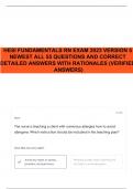 HESI FUNDAMENTALS RN EXAM 2023 VERSION 5 NEWEST ALL 55 QUESTIONS AND CORRECT DETAILED ANSWERS WITH RATIONALES &lpar;VERIFIED ANSWERS&rpar;