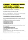 MSLC UNIT SPONSORSHIP EXAM &vert; QUESTIONS & COMPLETE SOLUTIONS &lpar;100&percnt; RATED BEST&rpar;