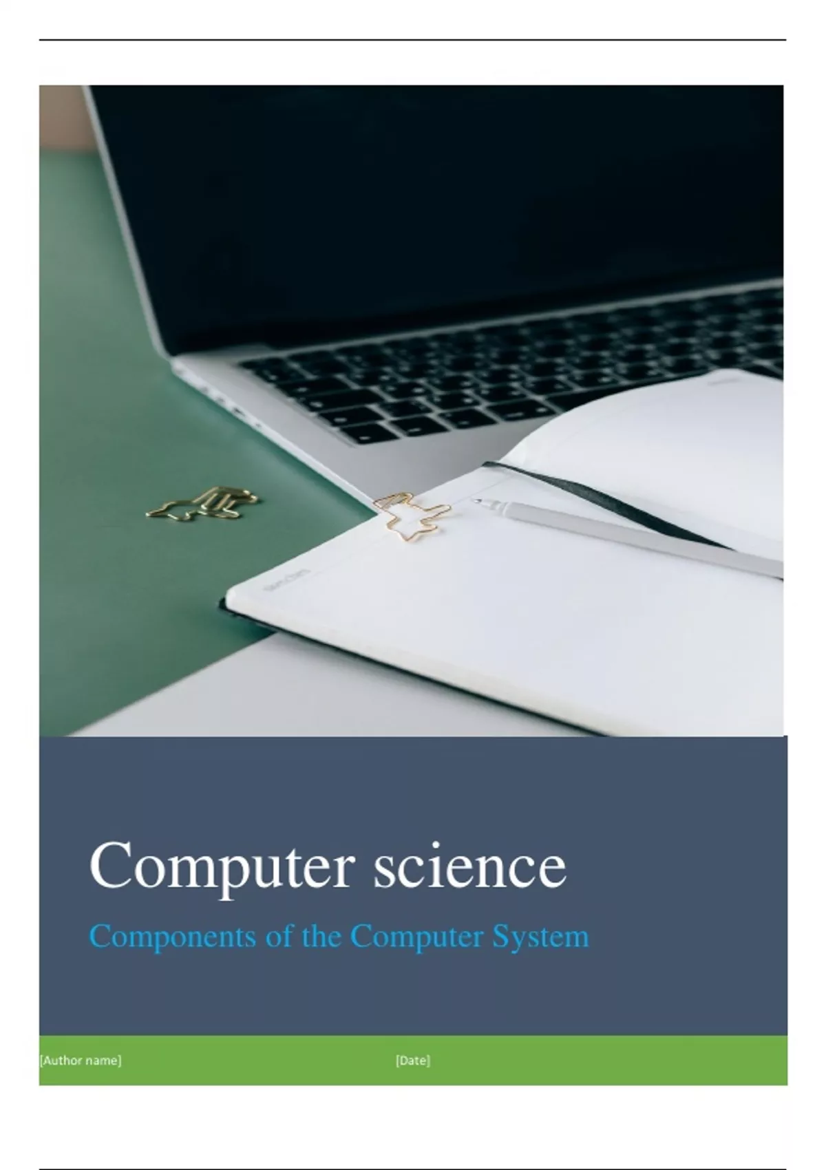 Computer Science XI, Components of Computer System - Computer science ...