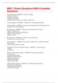 RBC 1 Exam Questions With Complete Solutions