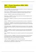 RBC 1 Exam Questions With 100&percnt; Correct Answers