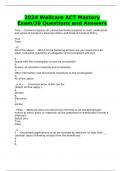 2024 Wellcare ACT Mastery Exam&sol;30 Questions and Answers