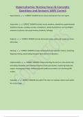 Hypercalcemia&colon; Nursing Focus & Concepts&semi;  Questions and Answers 100&percnt; Correct 