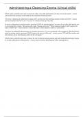 Administering a Cleansing Enema &lpar;clincal skills&rpar; With Complete Solutions Latest upload