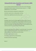 Osteoarthritis Exam&semi; Questions and Answers 100&percnt;  Correct 