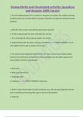 Osteoarthritis and rheumatoid arthritis&semi; Questions  and Answers 100&percnt; Correct