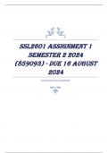 SSL2601 Assignment 1 Semester 2 2024 &lpar;859093&rpar; - DUE 16 August 2024