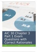 AIC 30 Chapter 3 Part 1 Exam Questions with Correct Rationales Graded A&plus;