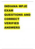 INDIANA MPJE  EXAM  QUESTIONS AND  CORRECT  VERIFIED  ANSWERS