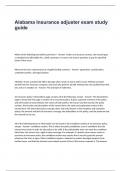 Alabama Insurance Adjuster Exam study Guide Questions and Answers