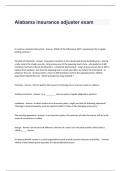 Alabama insurance Adjuster Exam Questions and Answers
