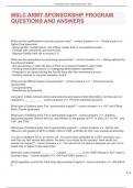MSLC ARMY SPONSORSHIP PROGRAM QUESTIONS AND ANSWERS