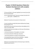 Chapter 12 NCLEX Questions &lpar;Maternity-Newborn Nursing&rpar; exam with complete solutions&period;