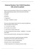 Maternal Newborn Test 2 NCLEX Questions fully solved & updated&period;