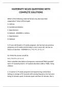 MATERNITY NCLEX QUESTIONS WITH COMPLETE SOLUTIONS&period;