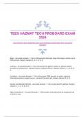 TEEX HAZMAT TECH PROBOARD EXAM 2024&vert;VERIFIED&vert;GUARANTEED WITH ACCURATE ANSWERS