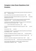 Caregiver class Exam Questions And Answers