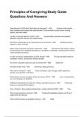Principles of Caregiving Study Guide Questions And Answers