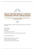 DMLSS&colon; DEFENSE MEDICAL LOGISTICS STANDARD SUPPORT &lpar;DMLSS&rpar; BASICS EXAM&vert;VERIFIED&vert;UPDATED