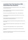 Lymphatic Post Test Questions With Guaranteed Pass Solutions&period;