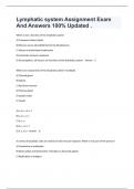 Lymphatic system Assignment Exam And Answers 100&percnt; Updated &period;