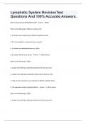 Lymphatic System RevisionTest Questions And 100&percnt; Accurate Answers&period;