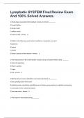 Lymphatic SYSTEM Final Review Exam And 100&percnt; Solved Answers&period;