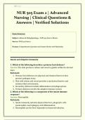 NUR 505 Exam 2 &vert; 2026&sol;2027 &vert; Advanced Nursing &vert; Clinical Questions & Answers &vert; Musculoskeletal&comma; Cardiac&comma; Neuro Assessment &vert; Grade A &vert; Verified Solutions