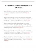  FL FTCE PROFESSIONAL EDUCATION TEST &lpar;ACTUAL&rpar; 2024 QUESTIONS AND ANSWERS