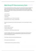 Med-Surg ATI Neurosensory Quiz Questions And Answers With Verified Solutions Graded A&plus;