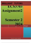 ECS3703 Assignment 2 &lpar;COMPLETE ANSWERS&rpar; Semester 2 2024 - DUE August 2024 &semi; 100&percnt; TRUSTED Complete&comma; trusted solutions and explanations&period; 
