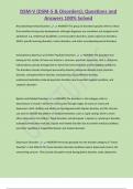 DSM-V &lpar;DSM-5 & Disorders&rpar;&semi; Questions and  Answers 100&percnt; Solved