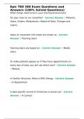 Epic TED 300 Exam Questions and Answers &lpar;100&percnt; Solved Questions&rpar;Epic TED 300 Exam Questions and Answers &lpar;100&percnt; Solved Questions&rpar;
