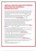 CRITICAL CARE EXIT HESI&period;WITH VERIFIED QUESTIONS AND ANSWERS&period;A&plus; GRADED&period;2024&sol;2025&period;