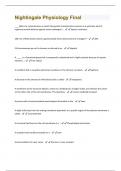Nightingale Physiology Final Questions and Answers 100&percnt; Verified
