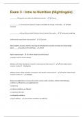 Exam 3 - Intro to Nutrition &lpar;Nightingale&rpar; Questions and Answers 100&percnt; Verified