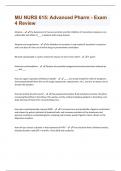MU NURS 615&colon; Advanced Pharm - Exam 4 Review Questions And Answers With Verified Solutions Graded A&plus;