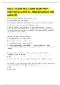 TRELG - Maine Real Estate Exam Prep - Additional Maine Related Questions
