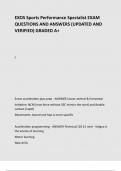 EXOS Performance Specialist Certification  EXAM QUESTIONS AND ANSWERS &lpar;UPDATED  AND VERIFIED&rpar; GRADED A&plus;