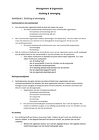 Management & Organisatie, Stichting&Vereniging, Hoofdstuk 1,2,3