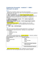 VWO Praktische Economie Module 7 samenvatting - Welvaart en groei
