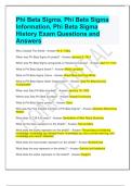 Phi Beta Sigma&comma; Phi Beta Sigma Information&comma; Phi Beta Sigma History Exam Questions and Answers 