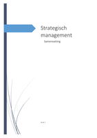 Strategisch management samenvatting - blok 3, jaar 2016-2017 - alle lessen + modellen uitgelegd