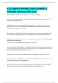 ACS Organic Chemistry Exam Questions & Complete Solutions 2024&sol;2025