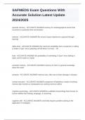 SAFMEDS Exam Questions With Accurate Solution Latest Update 2024&sol;2025